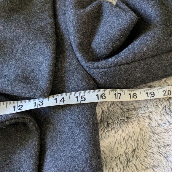 AllSaints Coat Gray Wool Asymmetric Button Fuse Coat Peacoat Winter Jacket 6 - Picture 6 of 8